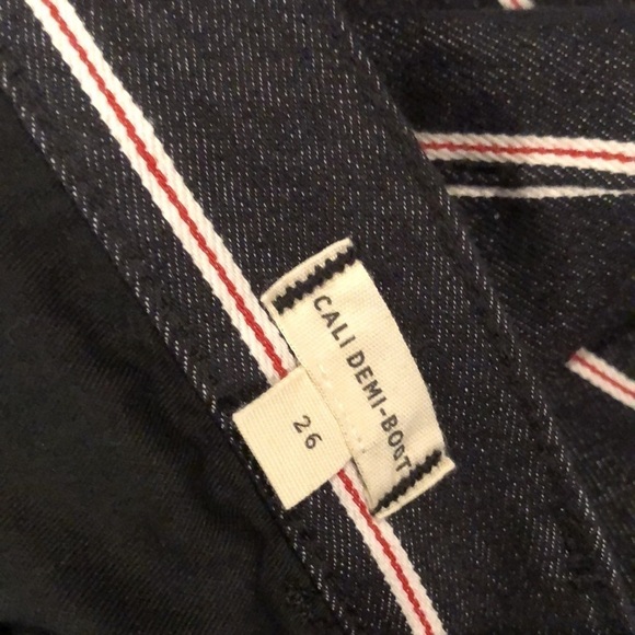 Madewell Cali Demi Boot Striped Cropped Jeans 26 - Picture 9 of 13